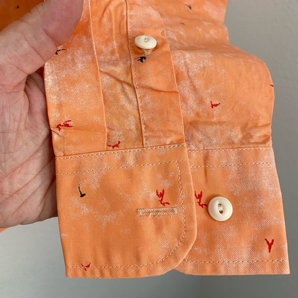 Coofandy Fresh Designer • Orange Casual Print Buttoned Down Longsleeve Shirt - Picture 5 of 14